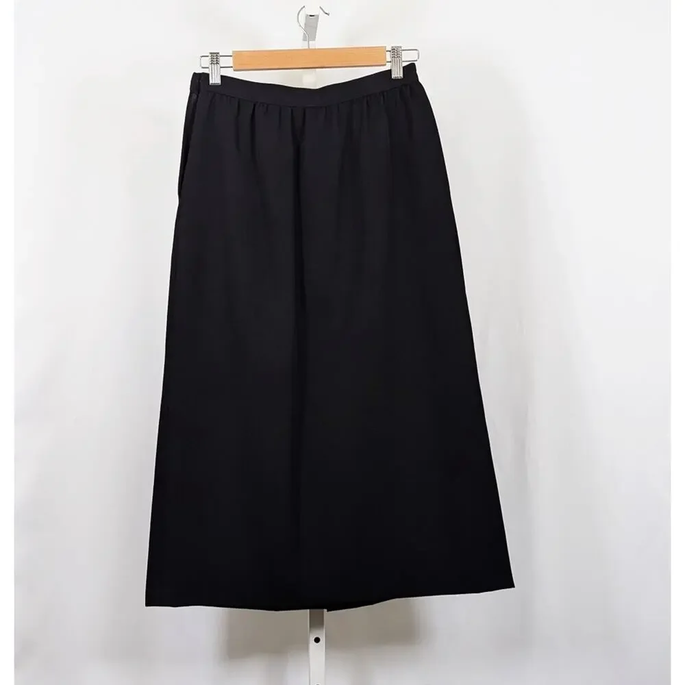 Vintage 70s Skirt Suit Calvin Klein Black Jacket Business Size 8 10 IGLWU - Picture 10 of 16